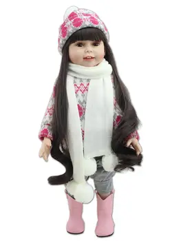 18-дюймовая полностью виниловая американская кукла-младенец, реалистичная девочка, игрушки для наряжания принцессы, детский подарок NPK Bebe Reborn