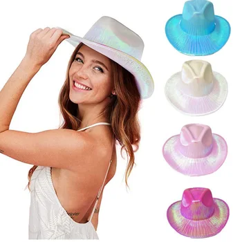 2023 Пляжный Летний Декор Шляпа для Рейв-вечеринки Розовая Ковбойская Шляпа Пастушки для летней вечеринки