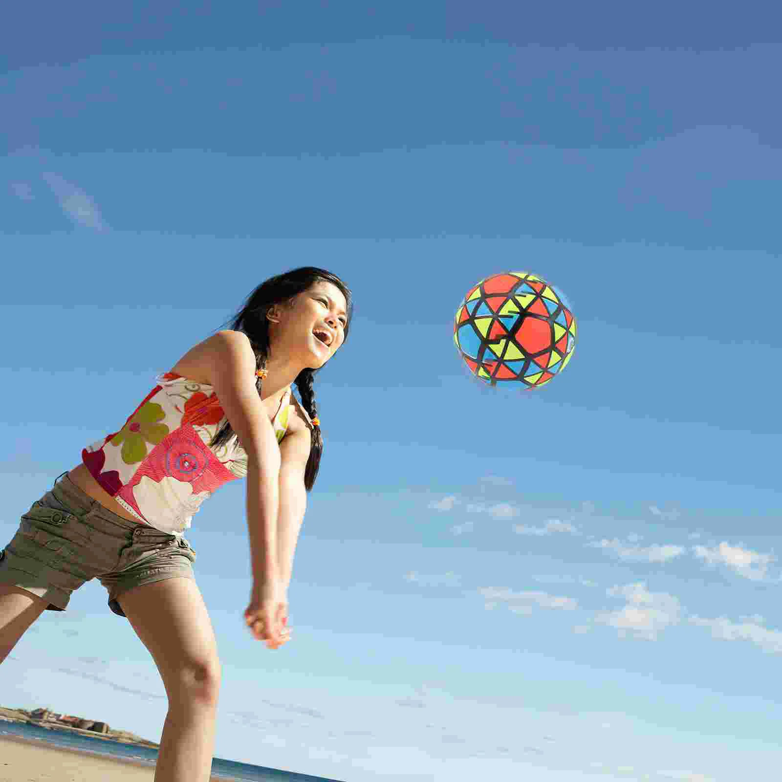 4 Шт Пляжный Мяч Мячи Для Бассейна Флуоресцентные Волейбольные Мячи Игрушка Гигантские Надувные Игрушки Для Вечеринок Детский Набор Для Плавания