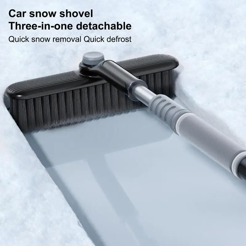 Скребок для льда, щетка для снега, Многофункциональный скребок для лобового стекла, 33-дюймовая ручка, скребок для окон с удобной поролоновой рукояткой, автомобильный