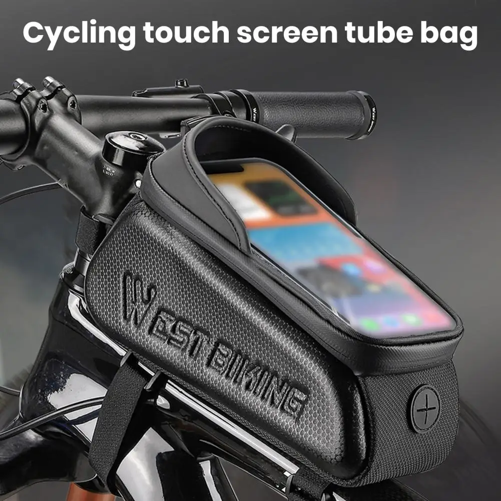Сумка на раме из передней трубы Водонепроницаемые сумки на передней раме велосипеда с вместимостью Чехол для телефона с сенсорным экраном для шоссейных велосипедов Mtb Велоспорт