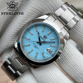 Steeldive Роскошные автоматические часы Oyster Water Ghost Diver Watch Man Синий циферблат 20 бар Водонепроницаемые механические часы со светящимся покрытием BGW9