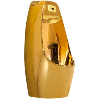 Автоматический чувствительный золотой писсуар керамический мужской роскошный золотой писсуар подвесной настенный золотой писсуар стоячий писсуар ведро