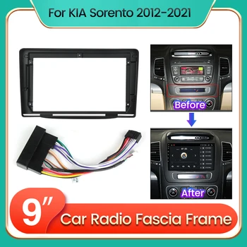 Автомобильный радиоприемник Android Стерео Мультимедийный плеер Рамка панели приборной панели Кабель питания для Kia Sorento 2 2012-2021