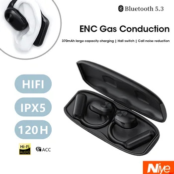 Беспроводная гарнитура Bluetooth 5.3 с шумоподавлением ENC, воздухопроводящая, не проникает в ухо, стерео подвесные наушники-вкладыши