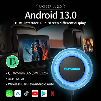 Беспроводной адаптер Carplay Carplay Ai Box Iptv Netflix Android Auto 13 System QCM6125 8Core для Mazda Toyota Kia Benz Volvo
