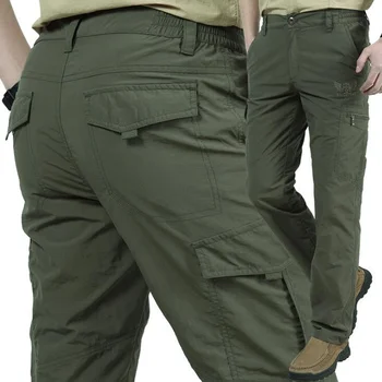 Военные брюки Мужские Летние быстросохнущие дышащие спортивные брюки-карго Мужские Джоггеры Мужские Повседневные армейские брюки с карманами 4XL Pantalon