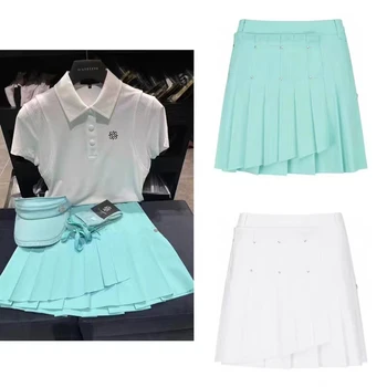 Женская короткая юбка StANDREWS GOLF 2023, новая плиссированная юбка Joker с завышенной талией и неровным подолом, спортивная юбка для гольфа с защитой от воздействия влаги