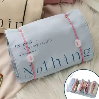 Женская портативная сумка для хранения, съемная косметичка 4 В 1, сетчатая косметичка на молнии, косметичка большой емкости, складные косметички