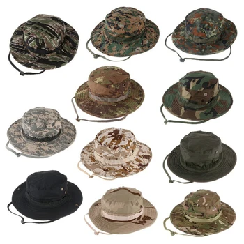 Камуфляжная шляпа охотника, снайпер, скрытый в джунглях, спортивные боевые кепки с Рипстопом, Широкополая панама, головной убор для кемпинга, пеших прогулок