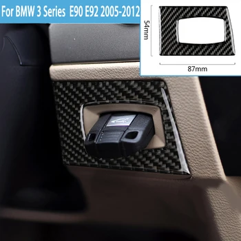 Наклейка для внутренней отделки замка зажигания автомобиля из углеродного волокна для BMW 3 серии E90 E92 2005-2012 Аксессуары