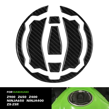 Наклейка На Крышку Бака Мотоцикла Для KAWASAKI Z400 Z650 Z900 NINJA400 NINJA650 ZX-25R Универсальные Наклейки Из Углеродного Волокна, Аксессуары