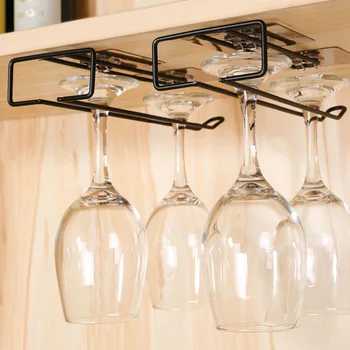 Настенный стеллаж для бокалов, Многофункциональный подвесной стеллаж для бокалов, Семейный кухонный шкаф, Стойка для хранения бокалов для украшения бара