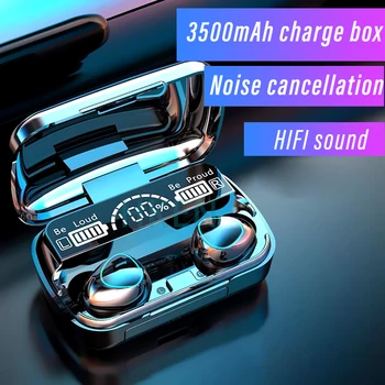 Новые беспроводные наушники Bluetooth 2023 Спортивные мужские вкладыши Высокое качество звука Шумоподавление Цифровой дисплей Игра с низкой задержкой