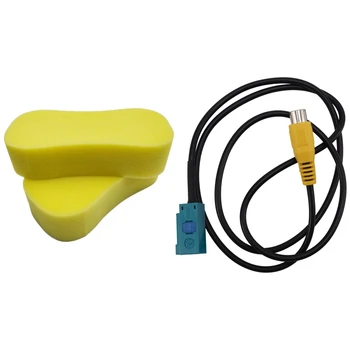 Парковочный Адаптер RCA-Кабеля Камеры Заднего Вида Fakra С Суперпоглощающей Многоцелевой Губкой Для Чистки - Желтый, 2 Упаковки
