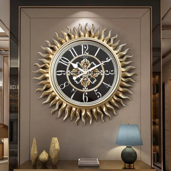 Солнечные настенные часы для гостиной, дома, часы творческой личности, американские часы, украшение стен, атмосфера высокого класса
