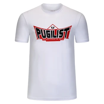 Спортивная футболка PUGILIST crown, классический боксерский быстросохнущий эластичный тренировочный спортивный жилет, прохладная расслабленная сухая рубашка-белый / красный