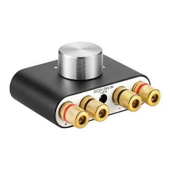 Цифровой аудиоусилитель Bluetooth Черный Двойной 50 Вт Hi-Fi Стерео Домашний аудиоприемник для динамиков, воспроизведения музыки на компьютере, штепсельная вилка США