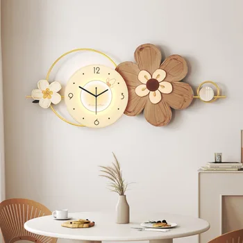 Часы в американском стиле Настенные Акриловые Часы на батарейках Большие Бесшумные Цветы для гостиной Reloj De Pared Home Decor