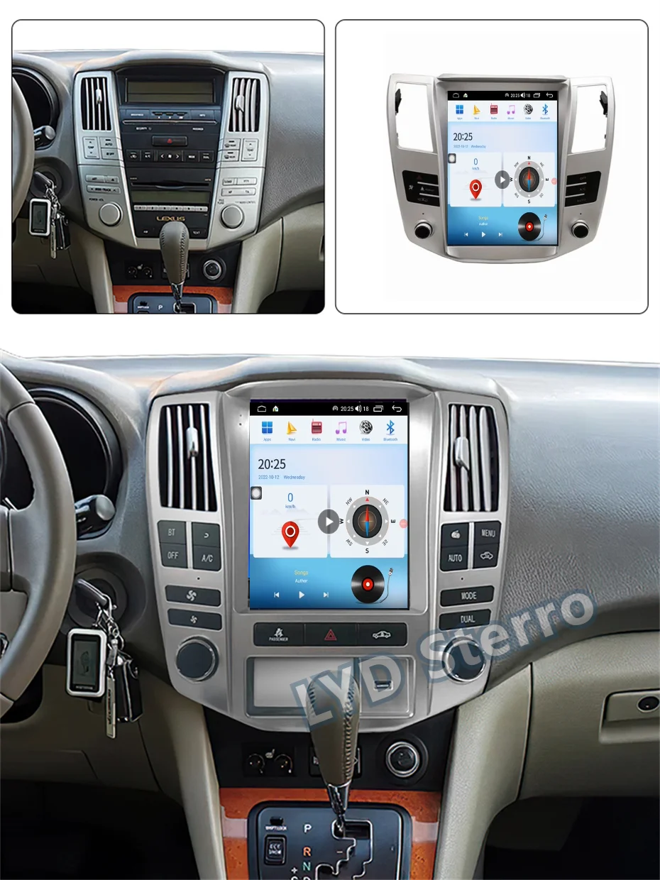 LYD Для Lexus RX300 RX330 RX350 2003-2015 Android 12 Автомобильный Мультимедийный Плеер Авто Радио GPS Навигация Аудио Стерео 8-Чиповый BT