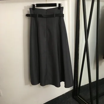 23 Осенняя женская длинная юбка для пригородных поездок с высокой талией для похудения, темпераментная повседневная плиссированная юбка D028