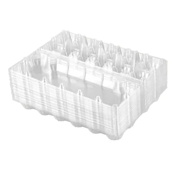 24шт пластиковых картонных коробок для яиц, прозрачный держатель для лотков для куриных яиц оптом для семейного рынка птицефабрик на пастбище- 12 сеток