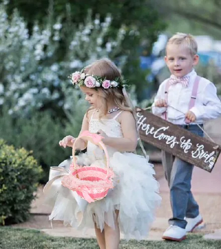 Портативная ротанговая Свадебная Цветочница Украшает цветочную корзину Детской корзиной для цветов, Корзинами для хранения пасхальных конфет