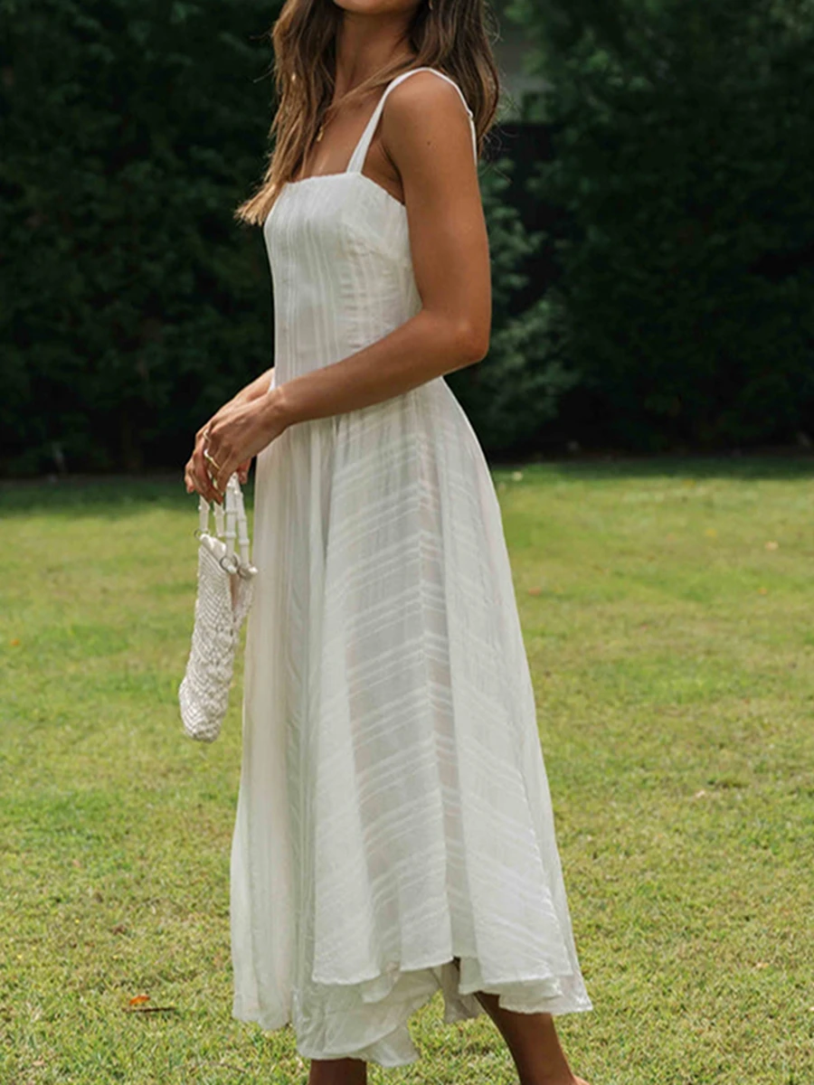 Женское элегантное макси-платье без рукавов с V-образным вырезом и цветочным принтом, с гофрированным подолом и открытой спиной