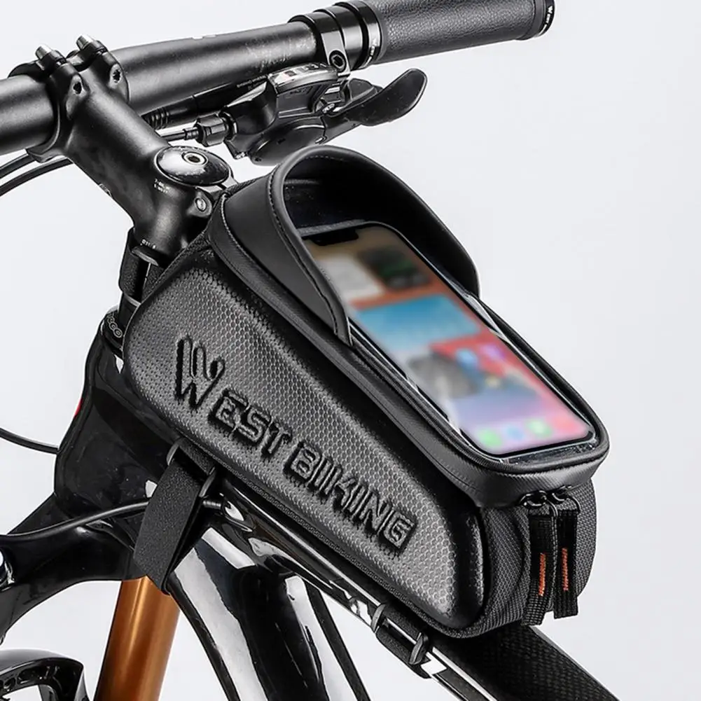 Сумка на раме из передней трубы Водонепроницаемые сумки на передней раме велосипеда с вместимостью Чехол для телефона с сенсорным экраном для шоссейных велосипедов Mtb Велоспорт