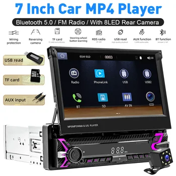 7-дюймовый автомобильный MP4-плеер, автомагнитола Bluetooth 5.1 Android Auto Wireless Adapter, 7 цветов MP3 Wireless Carplay, автомобильные мультимедиа