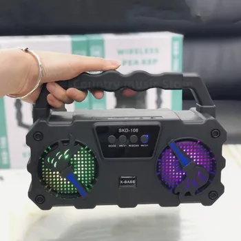 Caixa De som Беспроводной Bluetooth Динамик Super Bass 360 Стерео Объемного Звучания С FM RGB Подсветкой Открытый Портативный Беспроводной Сабвуфер