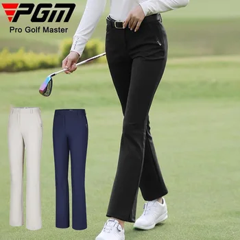 PGM Женские теплые брюки-клеш для гольфа на открытом воздухе Женские тонкие спортивные брюки для гольфа с высокой эластичностью Повседневные спортивные брюки с карманом