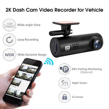 Автомобильная Видеорегистраторная камера DVR Видеорегистратор для автомобиля с GPS WiFi 24-часовая Циклическая запись парковки G-сенсор ночного видения WDR