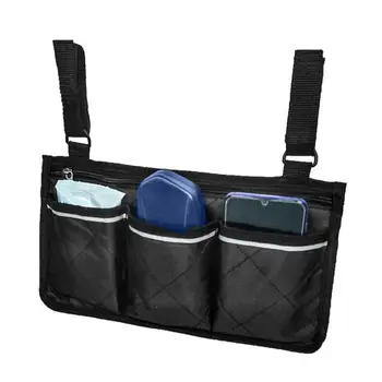 Боковая сумка для инвалидной коляски Подлокотник Портативная сумка для хранения с несколькими карманами Водонепроницаемая Дорожная сумка Сумка для хранения большой емкости