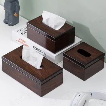 Деревянная коробка для салфеток ручной работы Креативный Ресторанный Органайзер для салфеток из Массива Дерева Коробки для салфеток Современные украшения для дома