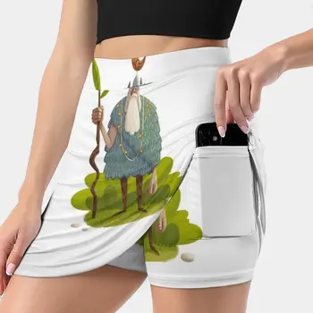 Женская юбка Woodsman Y2K Летняя одежда 2022 года в стиле Kpop Брючная юбка с карманом Woodsman Man Old Man Bird Wizard