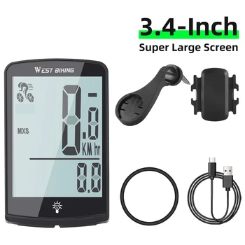 Измеритель скорости велосипеда Водонепроницаемый Велосипедный километрометр Многофункциональный цифровой велосипедный спидометр Полноэкранное управление приложением мобильного телефона