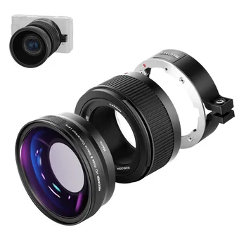 Конверсионный объектив камеры | 0.75X широкоугольный объектив 10x макросъемка подходит для преобразования 24-мм объектива Sony ZV1 в 18-мм широкоугольный объектив