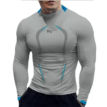 Мужская футболка большого размера с длинным рукавом, компрессионные футболки для спортзала, мужская быстросохнущая спортивная рубашка для бега, топ для занятий фитнесом, одежда для спортзала 8XL