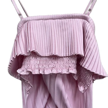 Новое женское короткое платье 2023 года, плиссированная юбка С разрезом, Милая спинка, Элегантный уличный шик, Потрясающий модный дизайн M