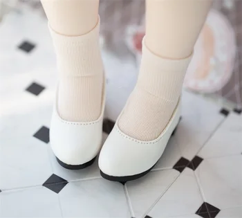 Обувь для куклы BJD размера 1/41/3 MSD, новые модные простые туфли с острым носком, мужские и женские туфли без застежки, черно-белая пудра