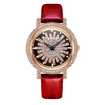 Популярные женские водонепроницаемые кварцевые часы с бриллиантами