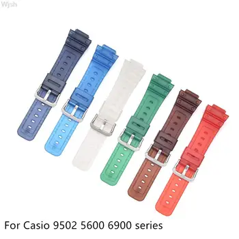 Прозрачный ремешок из смолы для Casio G-shock серии 9052 5600 6900, мужской спортивный водонепроницаемый сменный браслет из мягкой резины, ремешок для часов