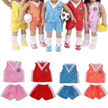 Разноцветные аксессуары для кукол, Фотосессия в игровом домике, Футбольная спортивная одежда, одежда для кукол, спортивный костюм, Бейсбол, баскетбол