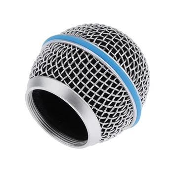 Сменная головка микрофонной решетки из синей стальной сетки, сменная головка микрофонной решетки, аксессуары для DIY для Beta58A