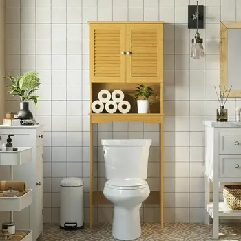 Стойка для туалетного столика в ванной комнате, бамбуковый шкаф для экономии места в ванной комнате для прачечной, органайзер для угловой подставки в ванной