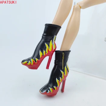 Черная Красная Желтая модная обувь для куклы Monster High Уникальные туфли на высоком каблуке для кукол Ever After High 1/6 Аксессуары для кукол BJD